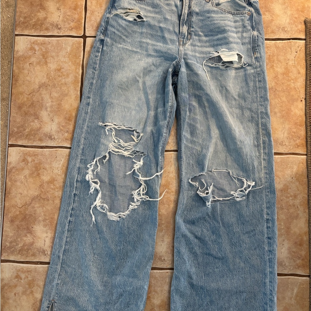 American Eagle Outfitters Blue Boyfriend Distressed Jeans